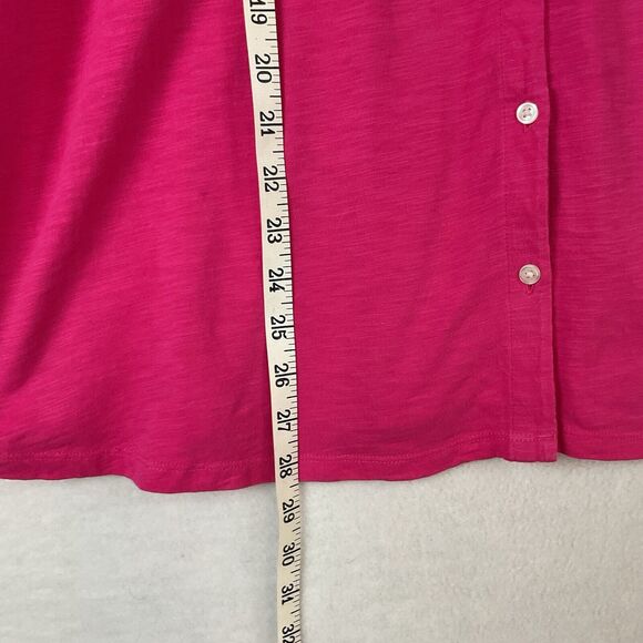 Talbots Plus Shirt Womens 3X Pink Knit Button Front Collar Long Sleeves Casual - Picture 4 of 9